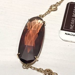 Henri Bendel Rose Cut Bracelet- Brown & Gold